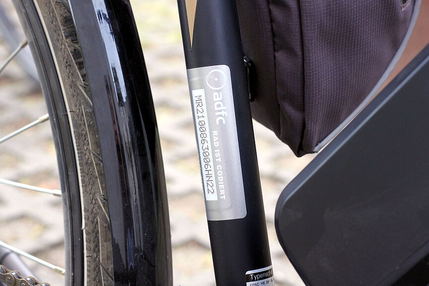 Codiertes Fahrrad Ein Fahrrad, das codiert wurde