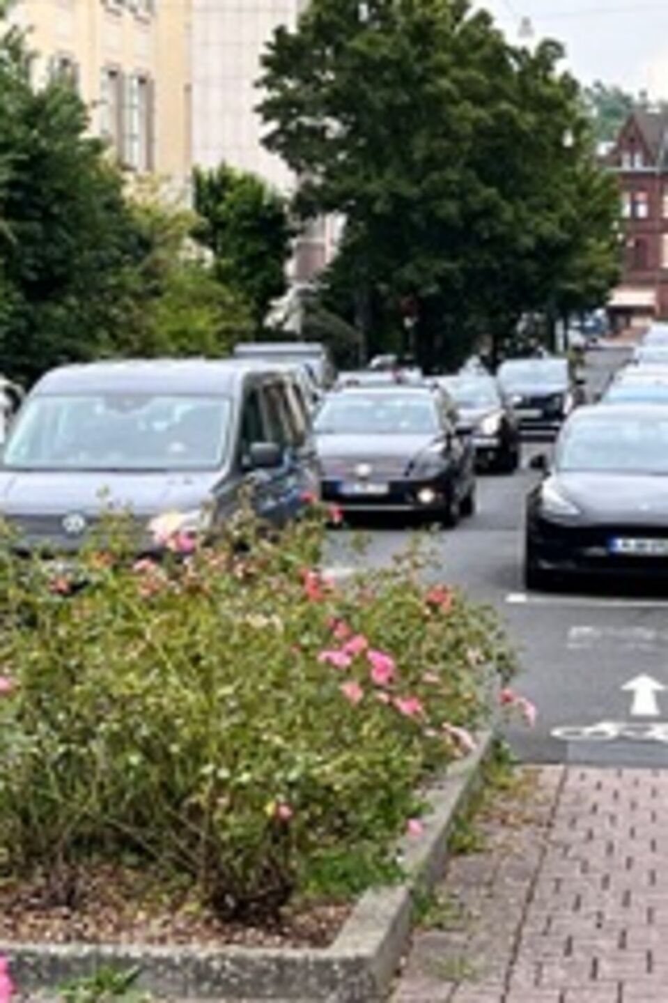 Parkende Autos vor Radstreifen Parkende Autos vor Radstreifen
