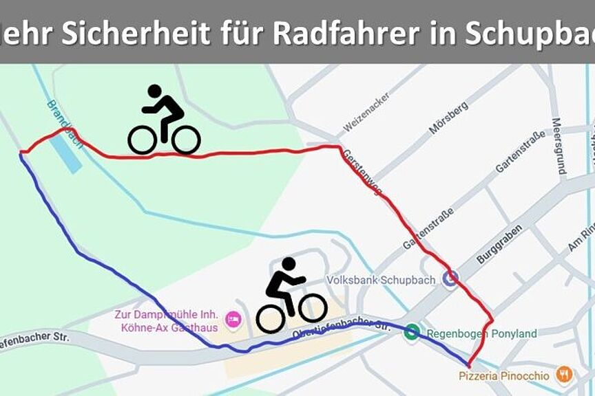 Vorschlag zur Radwegneugestaltung in Schupbach